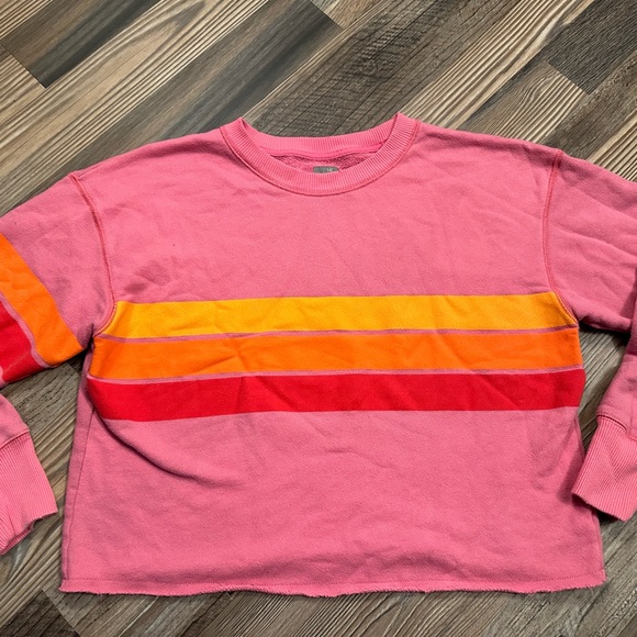 Aerie Striped Detail Crewneck Sweatshirt - Picture 1 of 2